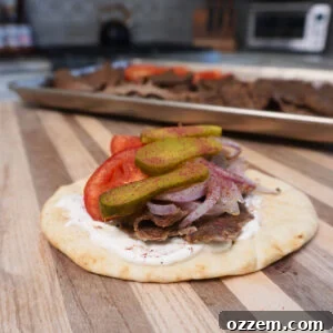 Sheet Pan Beef kebabs assembled on a cutting board.