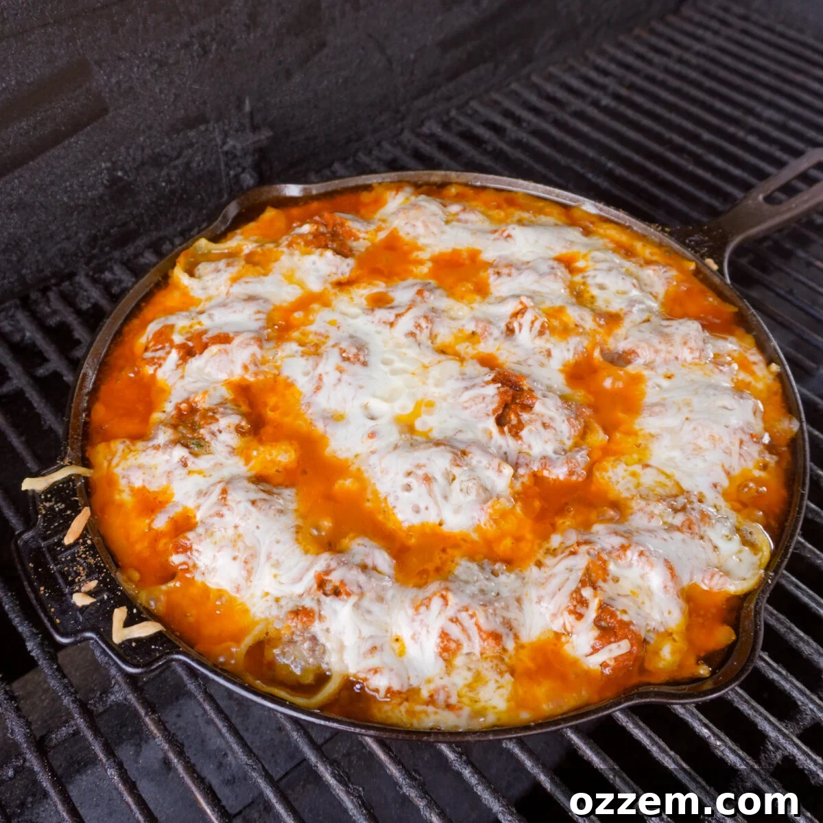 Smoked stuffed shells on the grill.