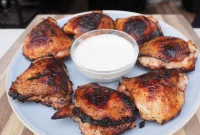 Crispy Grilled Pickle-Brine Chicken Thighs with Tangy Flavor