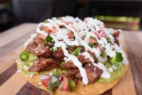 Crispy Grilled Steak Tostadas with Cilantro Lime Slaw