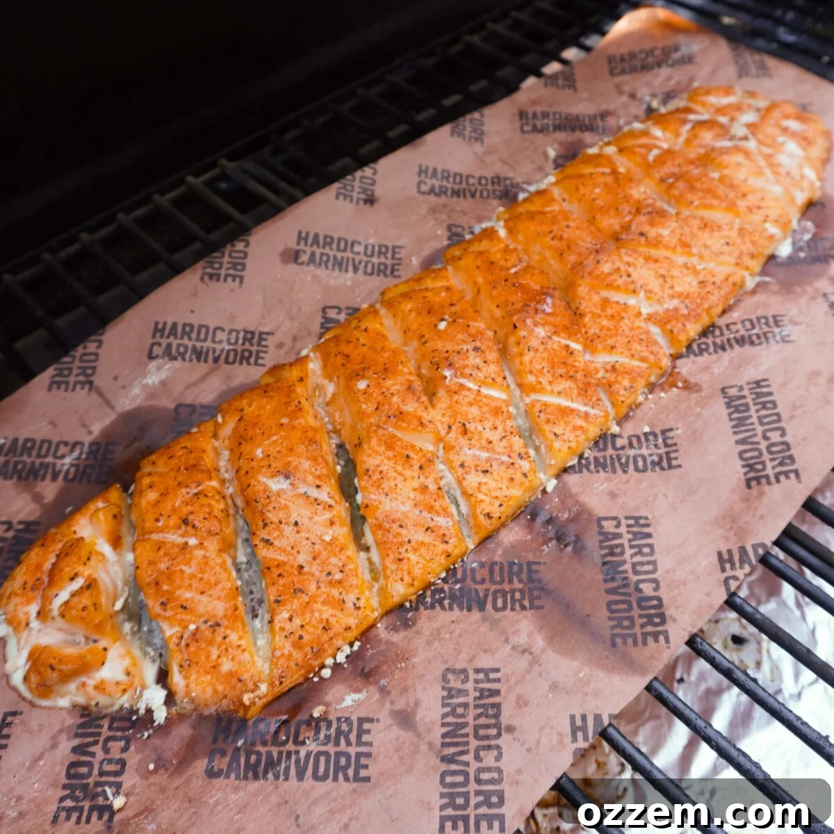 smoked salmon on the grill.