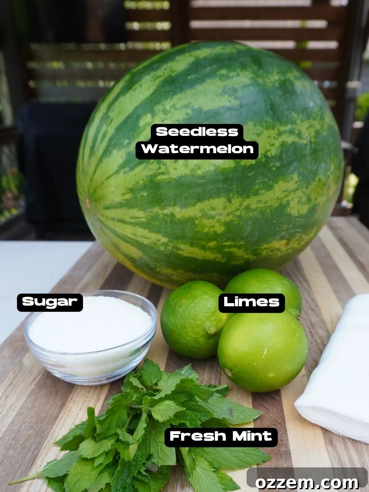 How to Make Refreshing Watermelon Juice at Home 3 Homemade watermelon juice ingredients.