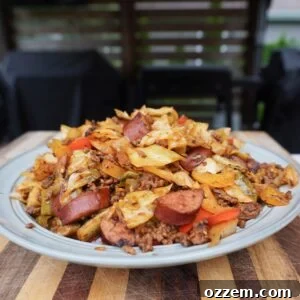Grilled Dirty Cabbage plated.