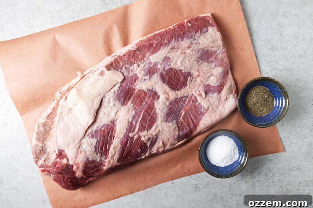 Ingredients used to make traeger smoked brisket.