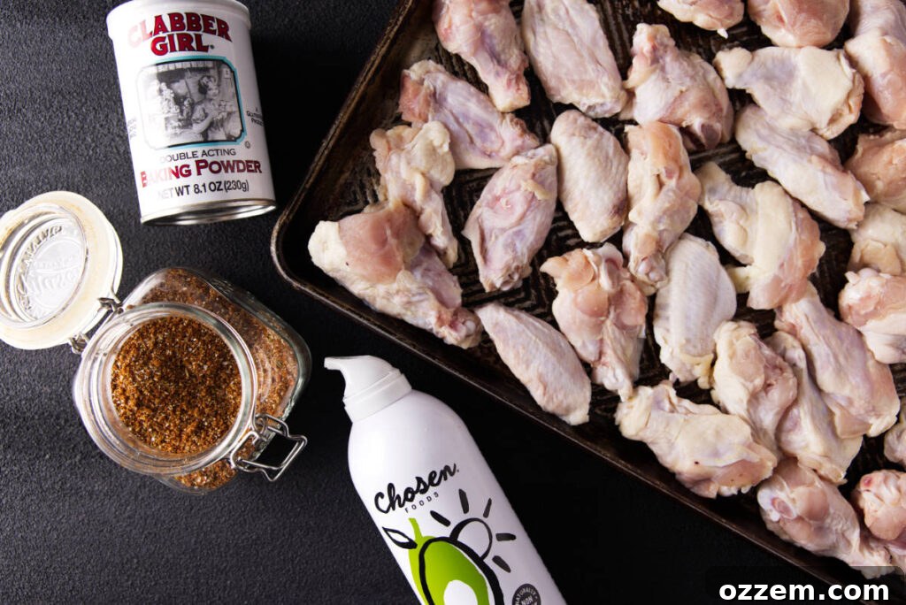 Ingredients for smoked chicken wings.