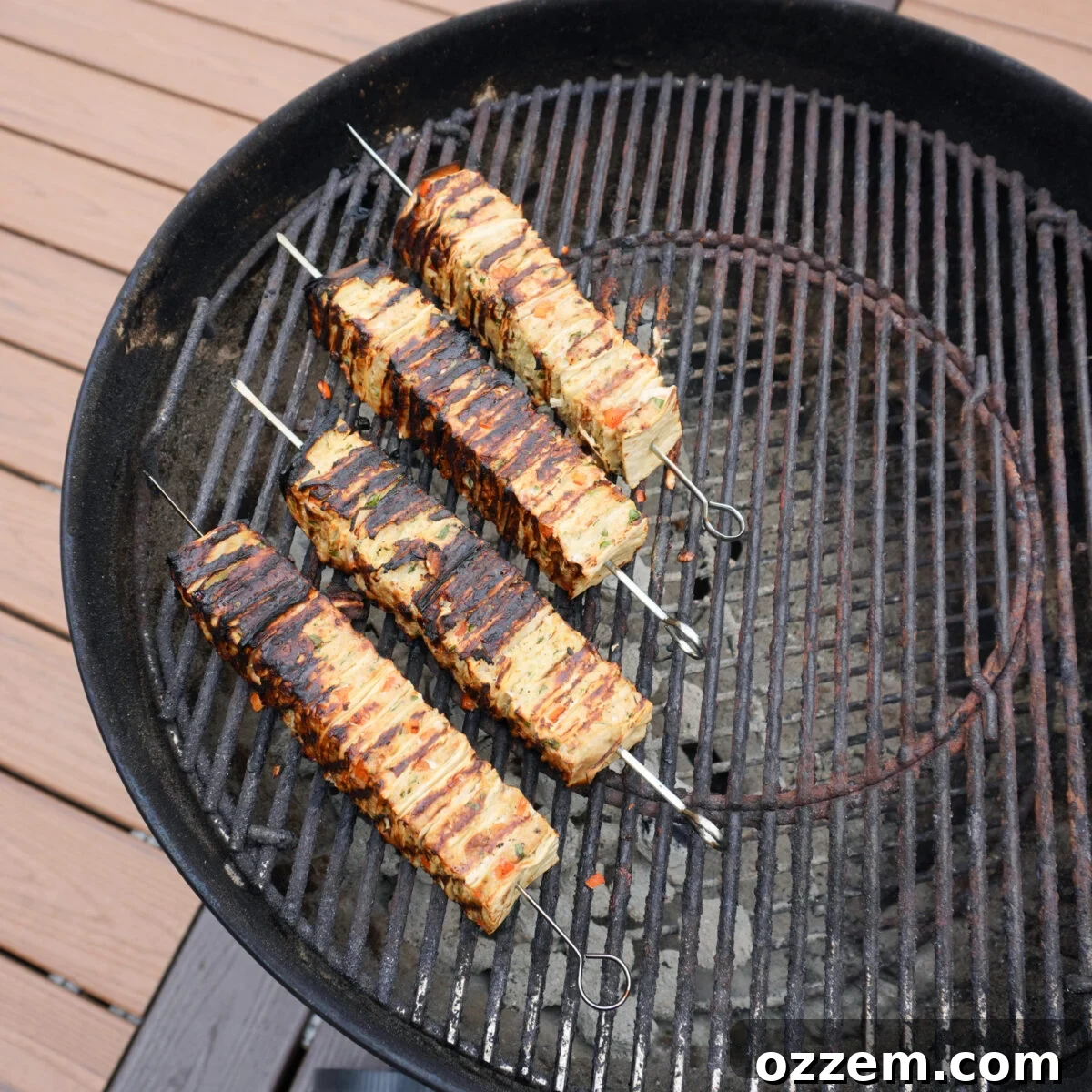 Chicken Shawarma Tortilla Kebabs Recipe 8 Chicken Shawarma Tortilla Kebabs grilled on a charcoal kettle grill